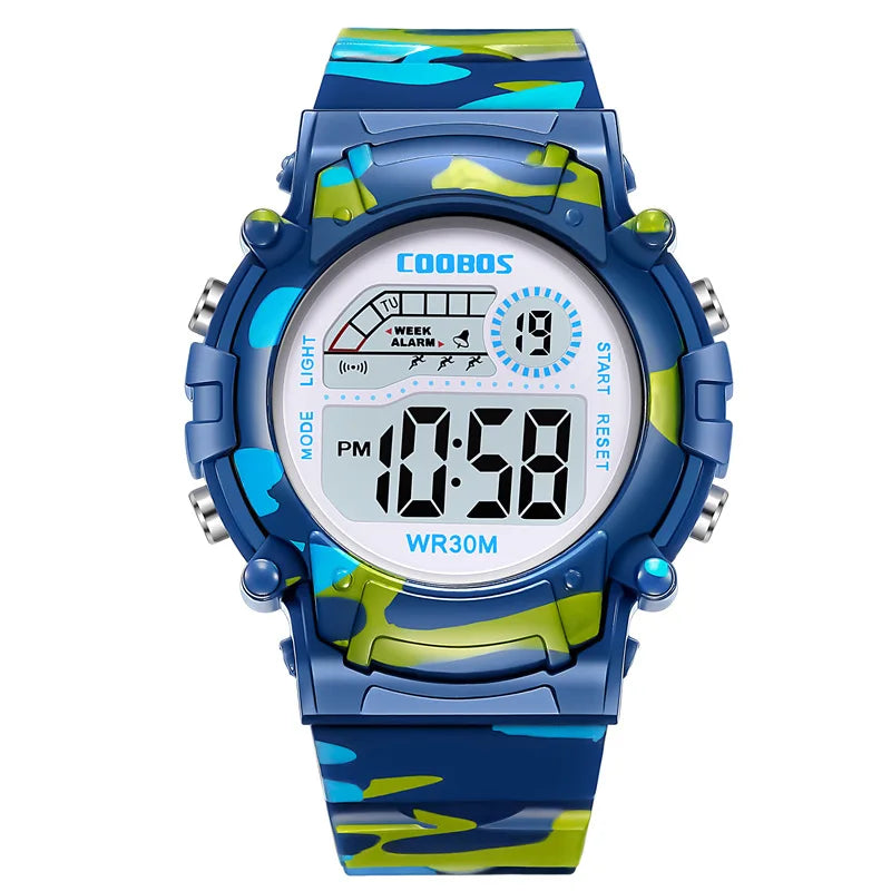 Sport Digital Watch for Kids Waterproof Luminous Children'S Electronic LED Watch Fashion Multi-Function Week Display Kids Watch